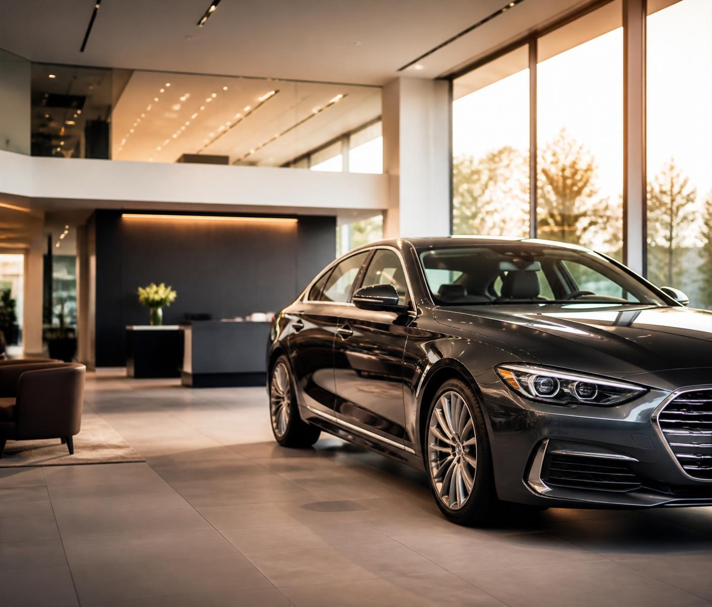 Modern automotive dealership showroom